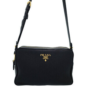 Prada Milano Vitello Phenix leather camera Crossbody bag black